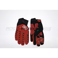Мотоперчатки кроссовые 100% #1 (XL, красный/чёрный)
