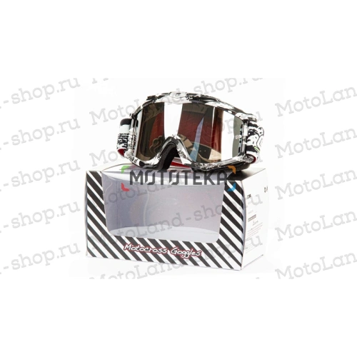 Очки Мотокросс GTX 5021 бело/черные